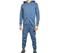 KIKFIT Unisex Adult Onesies Men & Women Cosy Nightwear Fleece Warm Snuggle All in One Zip Hoodie Jumpsuit Gift Loungewear Sizes M-XL (UK, Alpha, M, Regular, Regular, Slate Blue Medium)