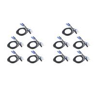 KIKFOPD Powercon Cable 1m Array for Lighting Power Link and | Ten 1m Powercon cables with Powercon plug and XLR, supports light power link and signal transit at 90-240V.