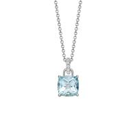 Kiki Cushion 18ct White Gold, Blue Topaz Pendant With 0.10cttw Diamond Loop