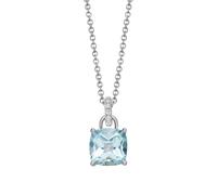 Kiki Cushion 18ct White Gold, Blue Topaz Pendant With 0.10cttw Diamond Loop