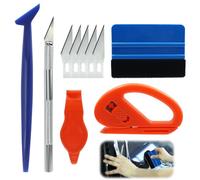 kiki fancy Car Vinyl Wrap Tool Kit, 10Pcs Window Tint Tool Wallpaper Smoothing Kits Including Felt Squeegee Edge Trimmer Mini Soft Corner Squeegee Installing Auto Wraps and Car Stickers