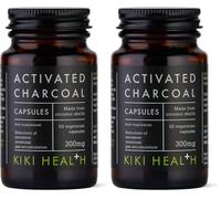 KIKI Health - Activated Charcoal 300mg - Made from 100% Pure Coconut Shells - Contributes to Reducing Excessive Flatulence After Eating - Natural Teeth Whitener - 50 Capsules (Pack of 2)