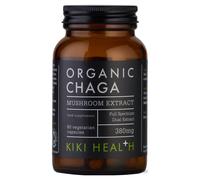Kiki Health Chaga Mushroom Extract - Organic - 380 mg - 50% Polysaccharides - 60 Vegicaps