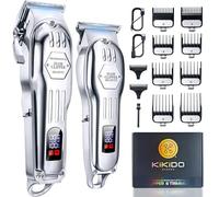 KIKIDO Hair Clippers Professional Cordless for Men, Barber Clippers for Hair Cutting Kit, Wireless LCD Display Hair Trimmers Set, Rechargeable Haircut Machine for Family