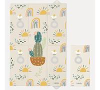Kikido Travel Changing Mat 15,7x26,6 Inches (40x60 cm) - Cactus - Portable Changing Pad, Foldable and Waterproof 60 x 40 cm - Travel Mat for Nappy Changing