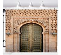 KIKIDOR 10x10ft Morocco Palace Door Backdrop Middle Eastern Style Architecture Palace Entrance Photography Background Child Birthday Baby Shower Party Supplies Morocco Holiday Party Photo BJZYKI000182