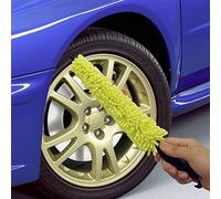 Kikier All-in-One Auto and Car Wheel Detailing Brush with Integrated Lug Nut Cleaner | Flexible Microfiber with NO Metal Parts Exposed, NO Scratching (1 Brush)