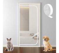 KIKIGOAL Cat Dog Screen Door,Heavy Duty Pets Proof Screen Door with Zipper,35.4x78.7in Prevent Dogs Cats from Running around for Living Room, Bedroom, Kitchen (90 * 200CM)