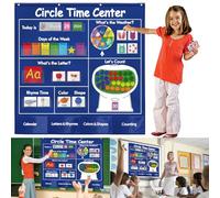 KIKIGOAL Circle Time Center Classroom Pocket Chart Educational Pocket Chart Teaching Materials Learning Calendar Weather Counting Letter Color Shape