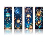 KiKiHong 4 Pieces Dream Catche Wooden Signs Hanging Wall Wooden Wall Art Sign Wall Decor Sign for Bedroom Office Living Room Home Art Decor