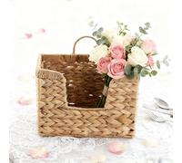KiKiHong Hanging Storage Basket,Hand-Woven Storage Organizers Wall Mounted for Mail,Newspapers,Files, Books,Magazine Baskets for Home & Office (Light Brown）
