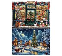 KiKiHong Pack of 2 Diamond Painting Christmas Adults Children 5D Diamond Painting Pictures Christmas Night Sky Gift Shop Diamond Painting Home Wall Decor 30 x 40 cm