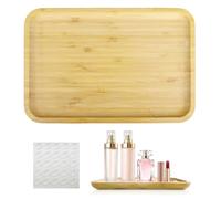 KiKiHong Rectangular Wooden Trays,Small Wooden Tray Decorative Pallet Wood Suitable for Desserts,Bathrooms,Tea,Coffee,Cosmetics,Office Desks Coaster 11.8 * 7.8 * 0.78 In