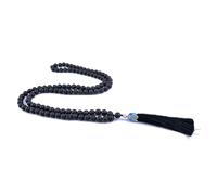 KIKILA 108 Mala Beads Necklace Semi-Precious Gem Stones Meditation Necklace JapaMala Beaded Tassel Necklace for Women, Stone, Agate