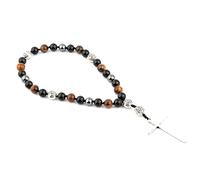 KIKILA Handmade 8mm Anglican Prayer Beads Rosary Natural Stone Beads with Cross Custom Rosary, M, Stone, No Gemstone