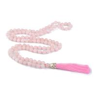 KIKILA Mala Beads 108 Natural Stone GemStones Japamala Yoga Meditation Hand Knotted Beaded Tassel Necklace for Women Men, L, Stone, No Gemstone