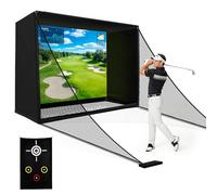 KIKILIVE 10x8ft Golf Practice Net with Target Impact Screen for Golf Simulator, Backyard Indoor Outdoor Use, For Swing & Chipping Training