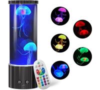 KIKILIVE Jellyfish LED Table Lamp with Remote Control, 17 Color Changing Dimmable Jellyfish Night Light, Plastic, RGB, for Home Decor & Gifts