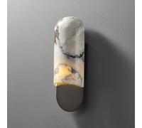 Kikioo Alabaster Wall Sconces, Nordic Luxury Natural Stone Wall Lamp, Marble Lamp Lighting Fixtures, Copper Hardwired Indoor Wall Light for Bedroom Bedside Hallway G9