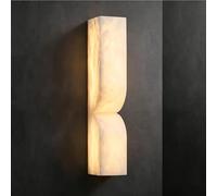 Kikioo Natural Alabaster Wall Sconce Irregular Marble Wall Light Creative Bathroom Wall Sconce Mid Century Stone Wall Mount Light for Living Room Bedroom Hallway Cafe Stairs