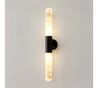 Kikioo Natural Alabaster Wall Sconces Luxury Bathroom Modern Long LED Wall Lights 25.6" Spanish Marble Cylinder Sconces for Living Room Bedroom Hallway Staircase