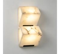 Kikioo Natural Spanish Alabaster Wall Sconce, Modern Trapezoid Wall Light Fixture