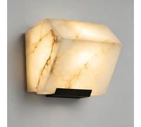 Kikioo Natural Spanish Alabaster Wall Sconce, Modern Trapezoid Wall Light Fixture