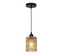 Kikioo Retro Creative LED Hemp Rope Pendant Lights 1 and 3 Lights Rail Craft Coffee Shop Barbecue Shop Bedroom Interior Restaurant Decor Lighting E27 Hand-Woven Light Fixtures