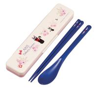 Kiki's Delivery Service Chopsticks and Spoon Set with Case (French Version) - Studio Ghibli Utensil Set for Travel, Bento, Lunchbox - Dishwasher Safe