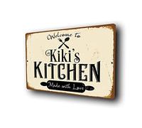 Kiki's Kitchen Sign, Vintage Style Plaque, Retro Style Signs for Restaurant, Café, Bar or Home Décor