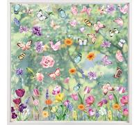 KIKISML 132 Pcs Spring Window Clings, 9 Sheets Window Decoration Tulip Butterfly Flower Clings for Window Glass Decoration Spring Party Baby Shower Birthday Supplies