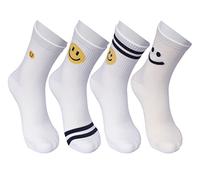 Kikiya Socks Smiley Face, Smile White, Small-Medium