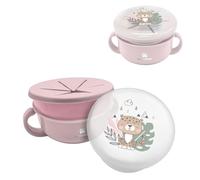 kikka boo - 2 in 1 Snack Bowl Pink Savanna