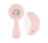 Kikka Boo Comb and Brush With Natural Bristles - Savanna Pink
