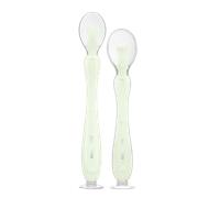 Kikka Boo Silicone Spoons with Suction Cup - Mint - 2 pcs