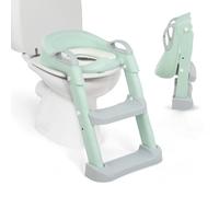 KikkaBoo Children's Toilet Adapter with LEA Ladder, Toilet Reducer, Foldable & Adjustable, Anatomical Design, Removable and Soft Padding, Handles, Non-Slip, 18+ Months, Mint