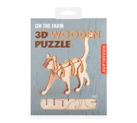 Kikkerland 3D Farm Animals Wooden Jigsaw Puzzle - Cat