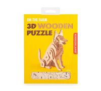 Kikkerland 3D Farm Animals Wooden Jigsaw Puzzle - Dog