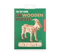 Kikkerland 3D Farm Animals Wooden Jigsaw Puzzle - Goat