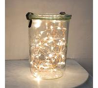 Kikkerland 6ft Copper String Fairy LED Decorative Lights Battery Operated, 20 Hanging Lights, Bedroom Living Room, Inside Outside Decor, Home Decor, Party Lights