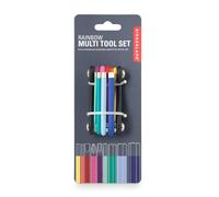 Kikkerland CD120 Rainbow Compact Multi Tool Multi Tool - 7 Tools in 1