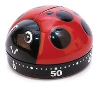 Kikkerland Assorted Ladybugs Kitchen Timer, Stainless Steel, Multi-Colour