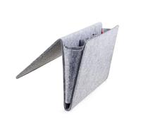 Kikkerland Bedside Pocket Caddy, Large Pocket Felt Storage, Organizer Caddy for Magazine Remotes Phone, Storage Bag Pocket for Bunk, Grey 42 x 21.5 x 2.5 cm