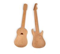 Kikkerland Set Of 2 Beechwood Rockin' Spoon Guitar Serving Kitchen Utensils Gift