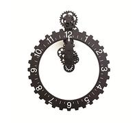 Kikkerland Big Wheel Hour Wall Clock, Black