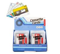 Kikkerland Cassette Playing Cards - Transparent & Waterproof - Retro Card Deck for Game Night, Travel, & Camping
