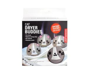 Kikkerland Cat Wool Dryer Buddies 7 cm Balls Set of 4