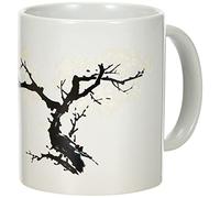 Kikkerland Cherry Blossom Morph Mug, Porcelain, White, 1 Count (Pack of 1)