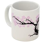 Kikkerland Cherry Blossom Morph Mug, Porcelain, White, 1 Count (Pack of 1)