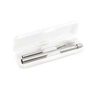 Kikkerland Collapsible Travel Straw Set, Medium, Silver